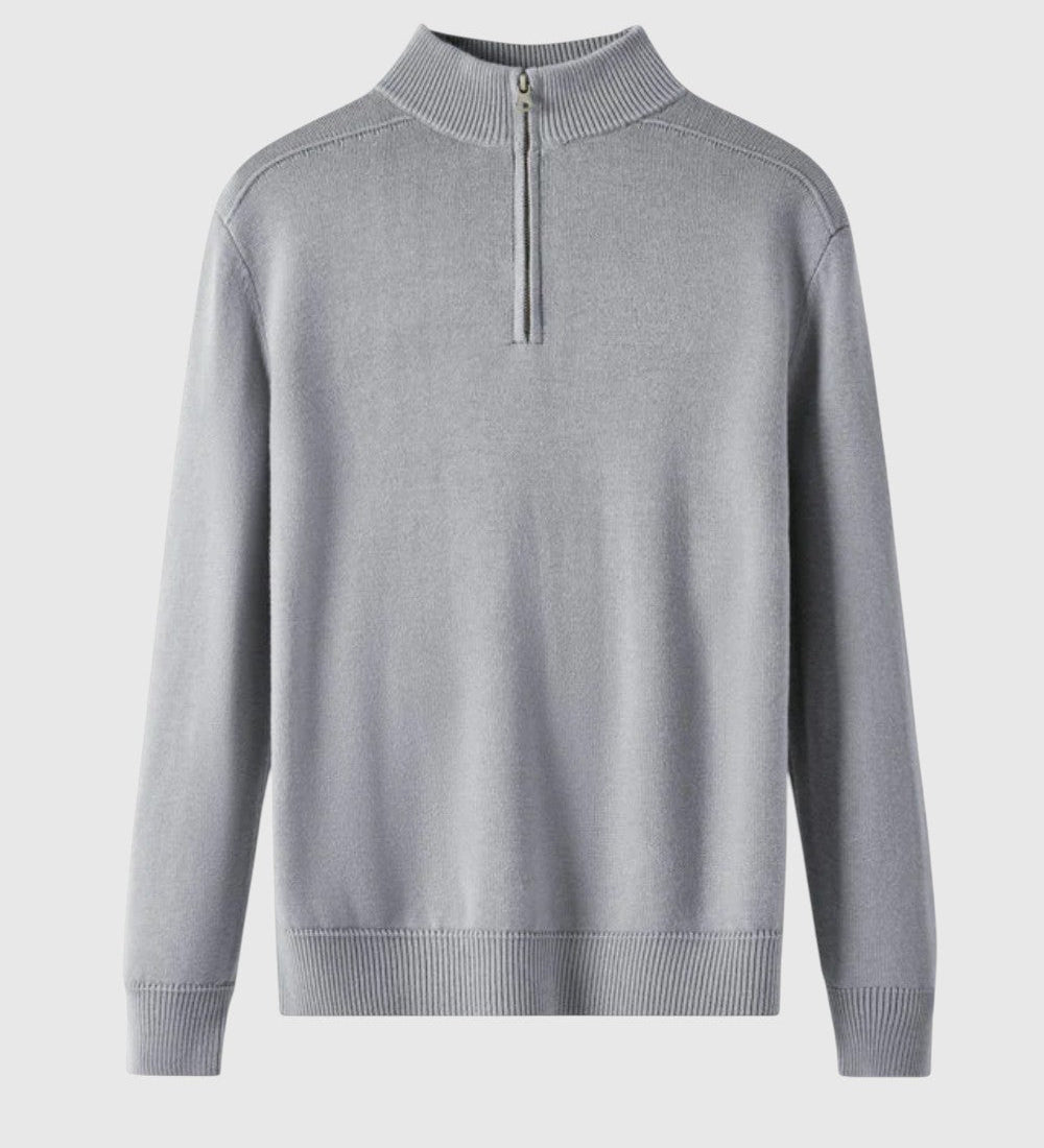 Jenő - Merinó gyapjú pulóver cipzárral Capri