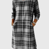 Hosszú Ujjú Kockás Pólóruha