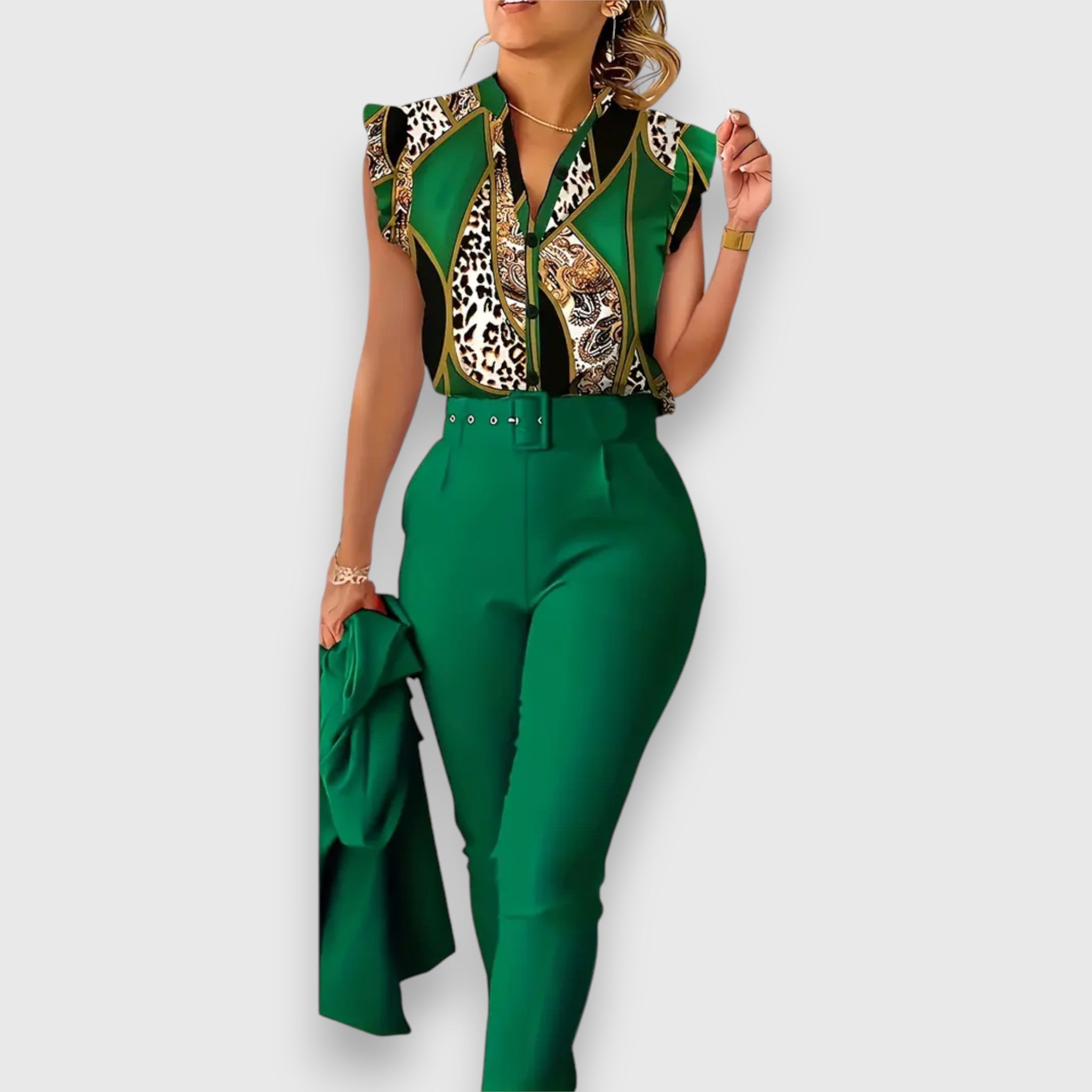 Két elemből álló szett modern leopárdmintával