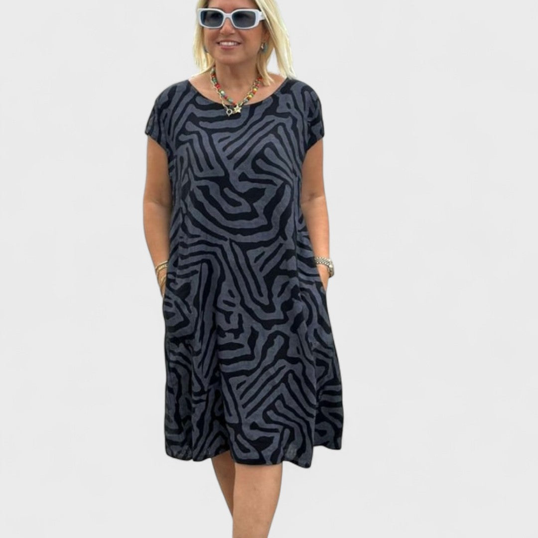 Nélia - Nyári Ruha Kerek Nyakkivágással