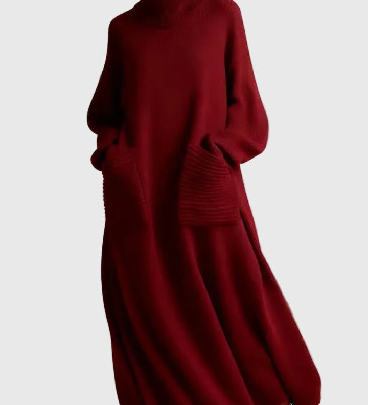 Alia – Magas Nyakú, Hosszú Ujjú Gyapjú Kötött Ruha