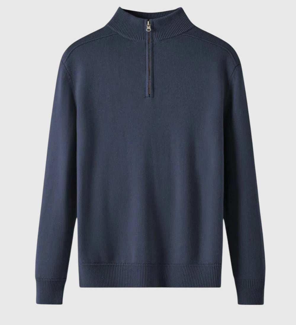 Jenő - Merinó gyapjú pulóver cipzárral Capri