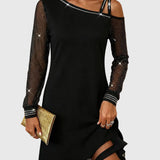 Lívia - Aszimmetrikus strasszos termo ruha