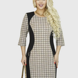 LYSA - Stílusos Mintás Midi Ruha