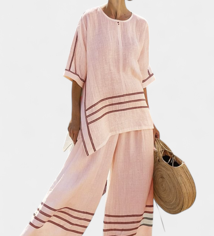 Széles csíkos, aszimmetrikus szabású overall - modern és kényelmes stílus