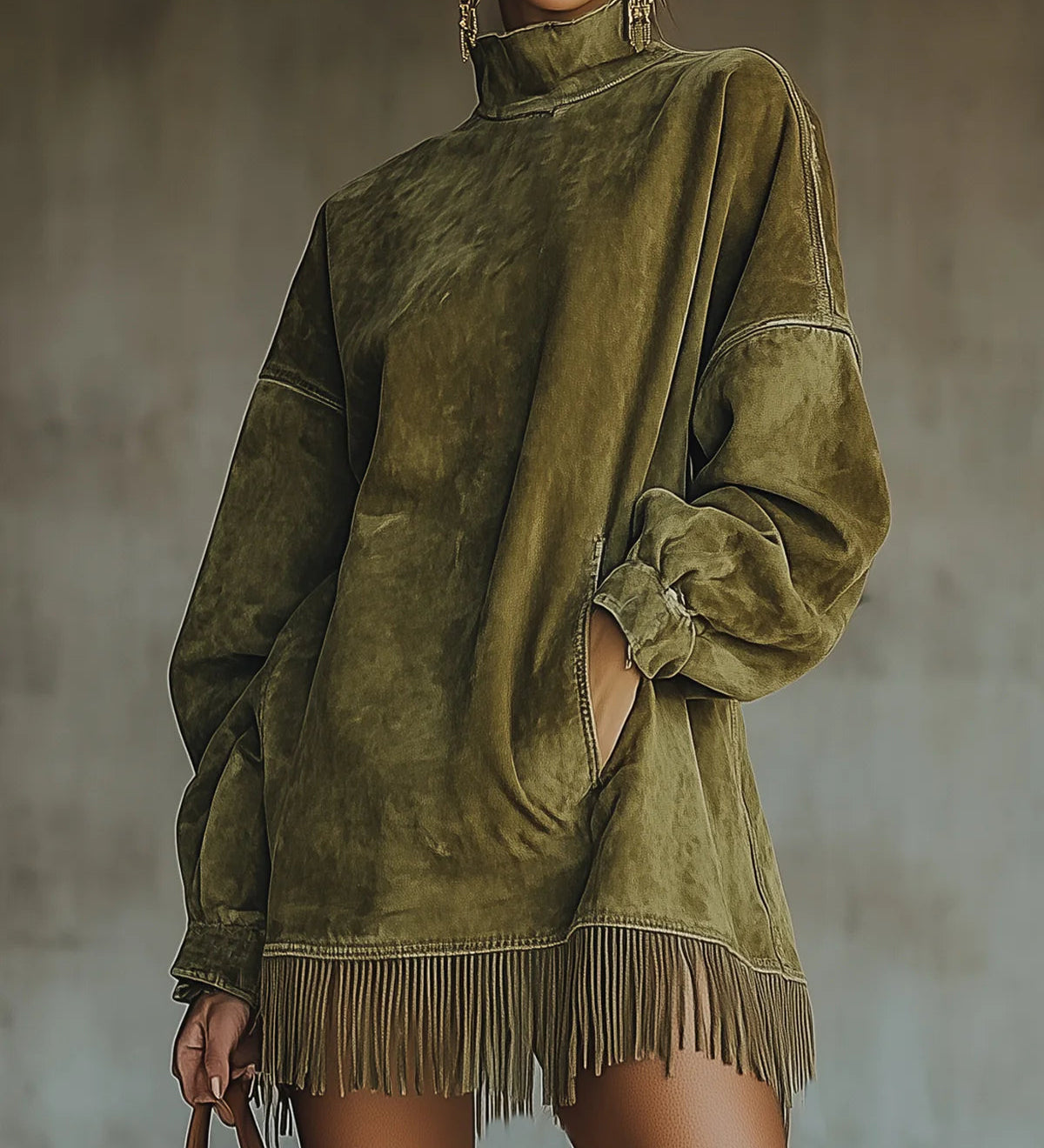 Gabriela | Magas nyakú, francia szélű ante ruha