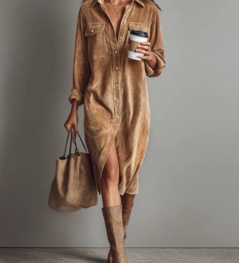 Estela | Midi kordbársony ruha