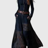 Isabelle - Velúr maxi ruha övvel