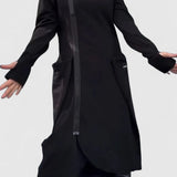 MARIE - Hosszú kabát kapucnival és cipzárral