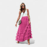 Boho szoknya hálós selyem szegéllyel