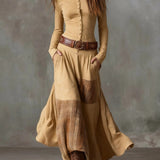 Elisa | Velúr maxi ruha övvel