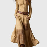 Isabelle - Velúr maxi ruha övvel