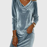 Zsófia - Laza Fazonú Velúr Ruha